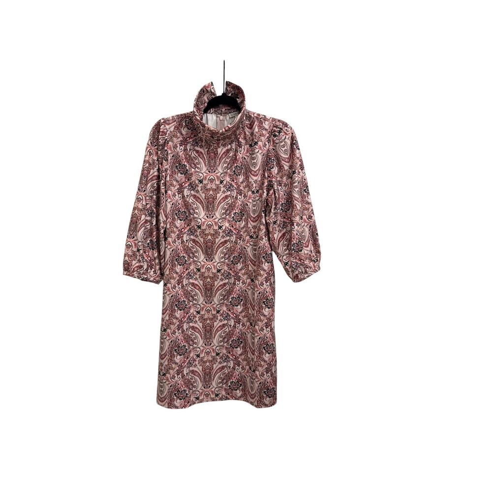 Tyler Boe Vicki Faux Suede Pink Paisley Feminine Dainty Dress Size Medium